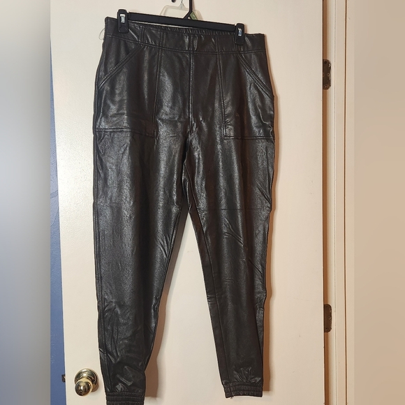 SPANX Black Women's Faux Leather Jogger - Picture 3 of 7